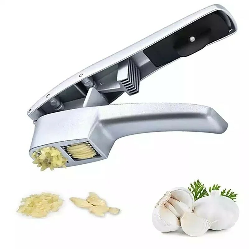 

2 in 1 Multifunctional Manual Garlic Press Mincer Silver Hand Garlic Slicer