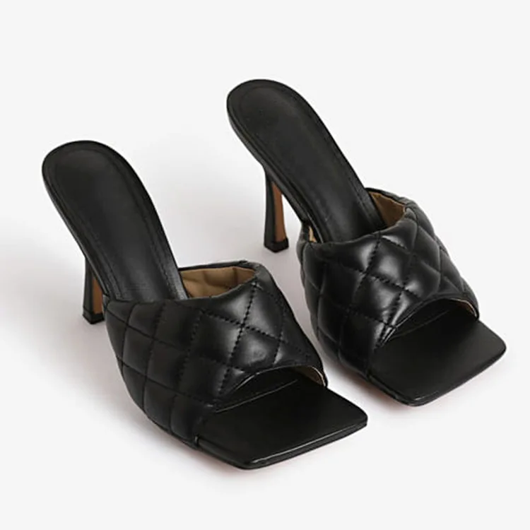 2022 Luxury Design Slides Women High Heels Mules Fetish Summer Sandals Lady Heels Slippers Weave Platform Stripper Blue Shoes