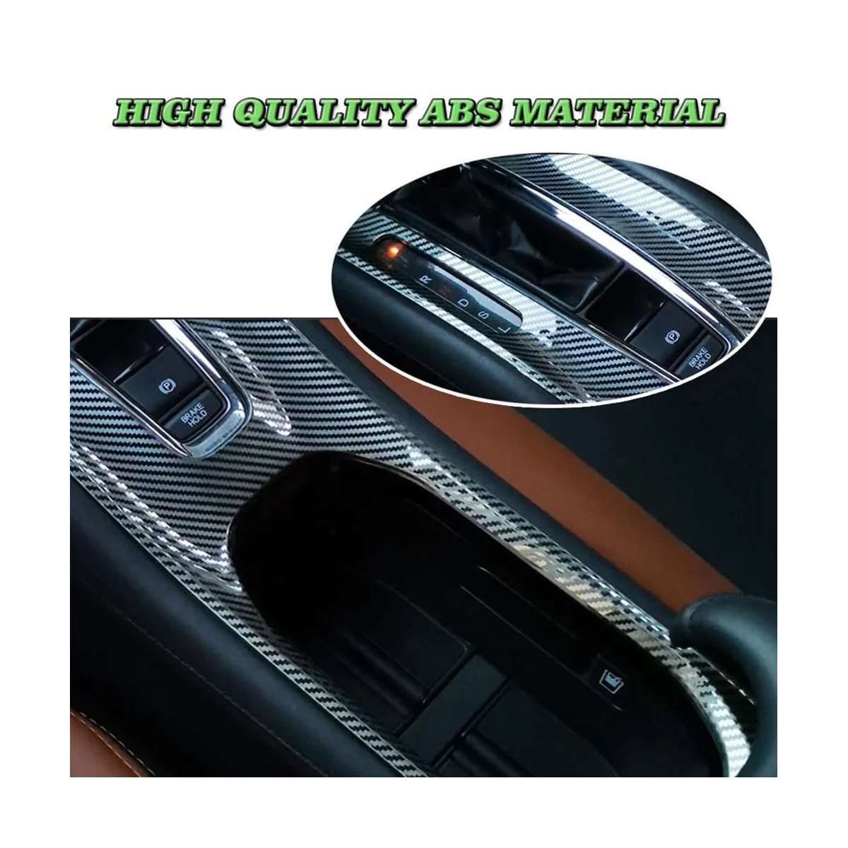 

Center Console Gear Shift Panel Cup Holder Cover Trim Accessories for Honda HRV HR-V VEZEL 2015-2022 ,ABS Carbon Fiber