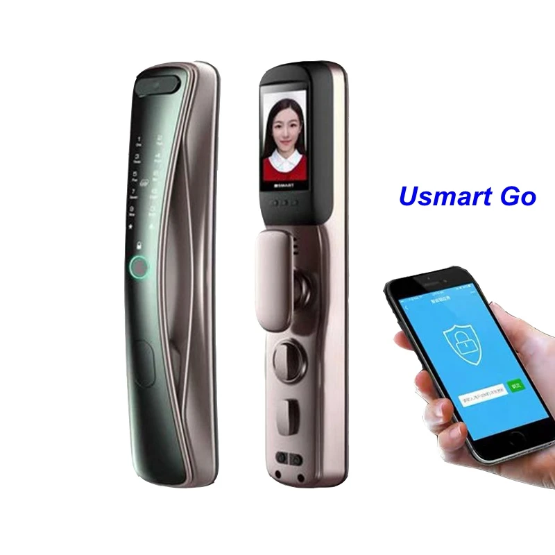 

Smart Door Lock With Eye Camera Wifi Biometric Fingerprint Security Password Locks Key IC Card Electronic Lock With Cylinder