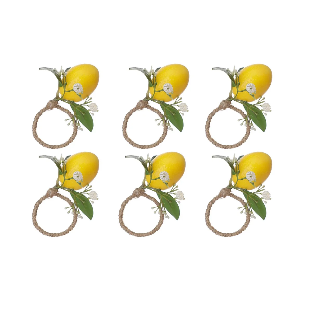 

Lemon Napkin Rings 6 Lemon Vine Leaf Napkin Holders for Dining Table Decor Wedding Birthday Christmas A