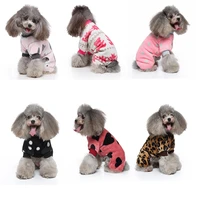 pomeranian clothing dog pajamas winter dog clothes print warm jumpsuits coat for small dogs puppy dog cat chihuahua