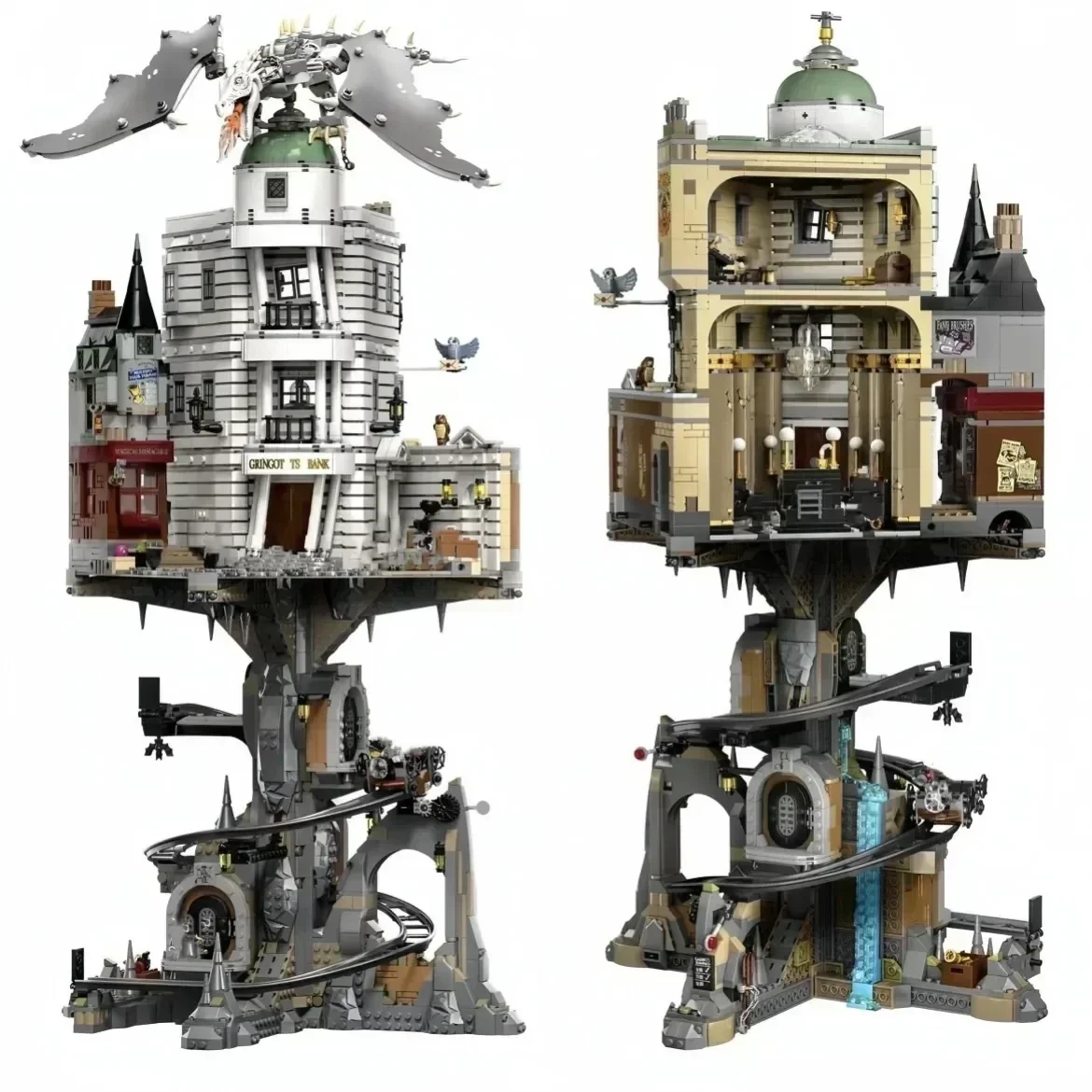 Gringotts Blocks Bricks Ironbelly Building Dragon moc76417