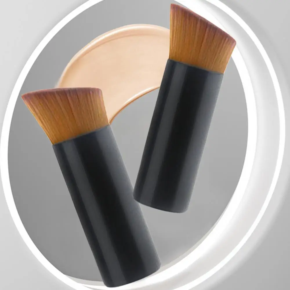 

1 Pcs Flat Oblique Head Makeup Brush Face Brush Foundation Brush Makeup Tools Not Easily To Scratch Skin Washable Makeup Brush
