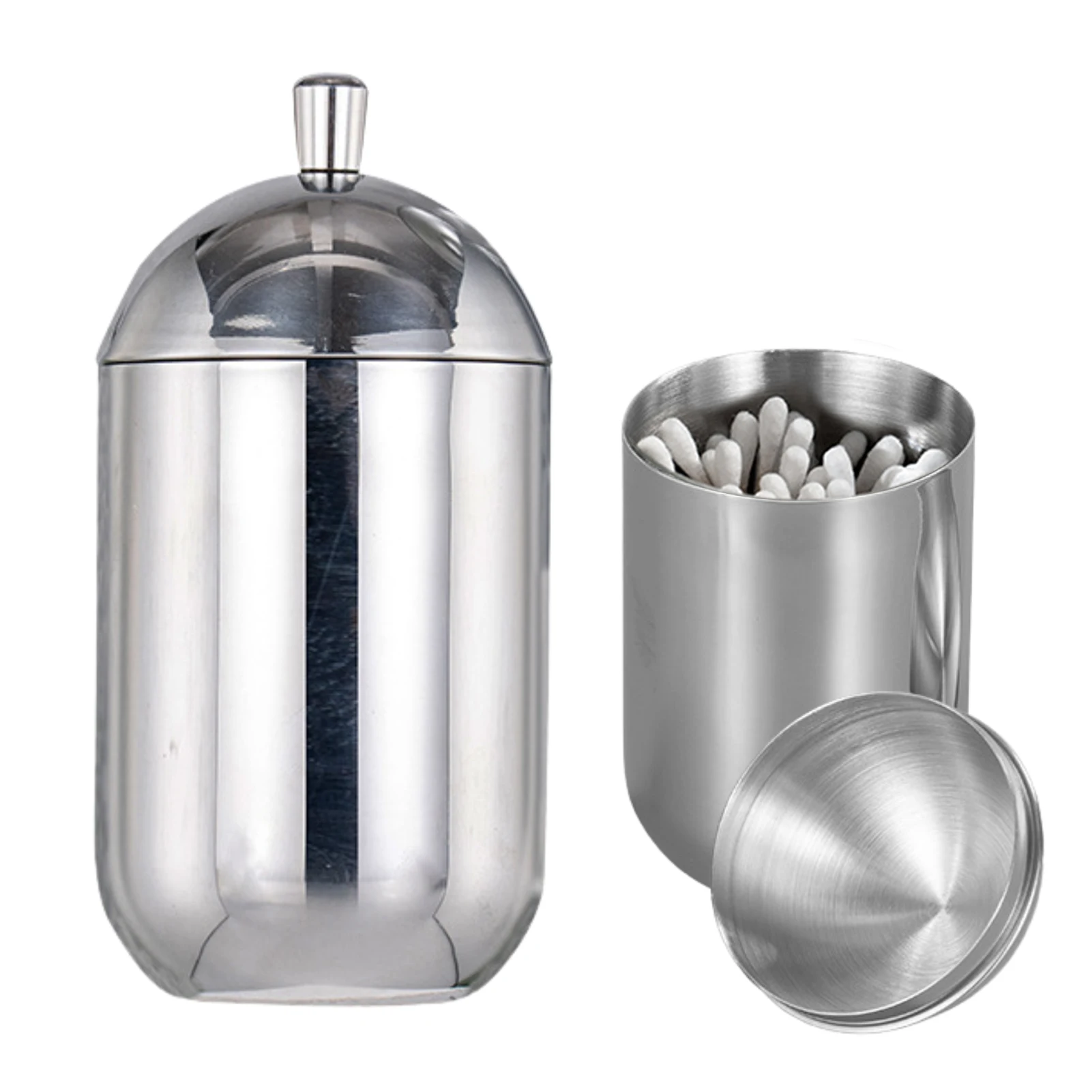 

Apothecary Jars with Lids Bathroom Jars 304 Stainless Steel Bathroom Canisters Metal Vanity Countertop Storage Organizer