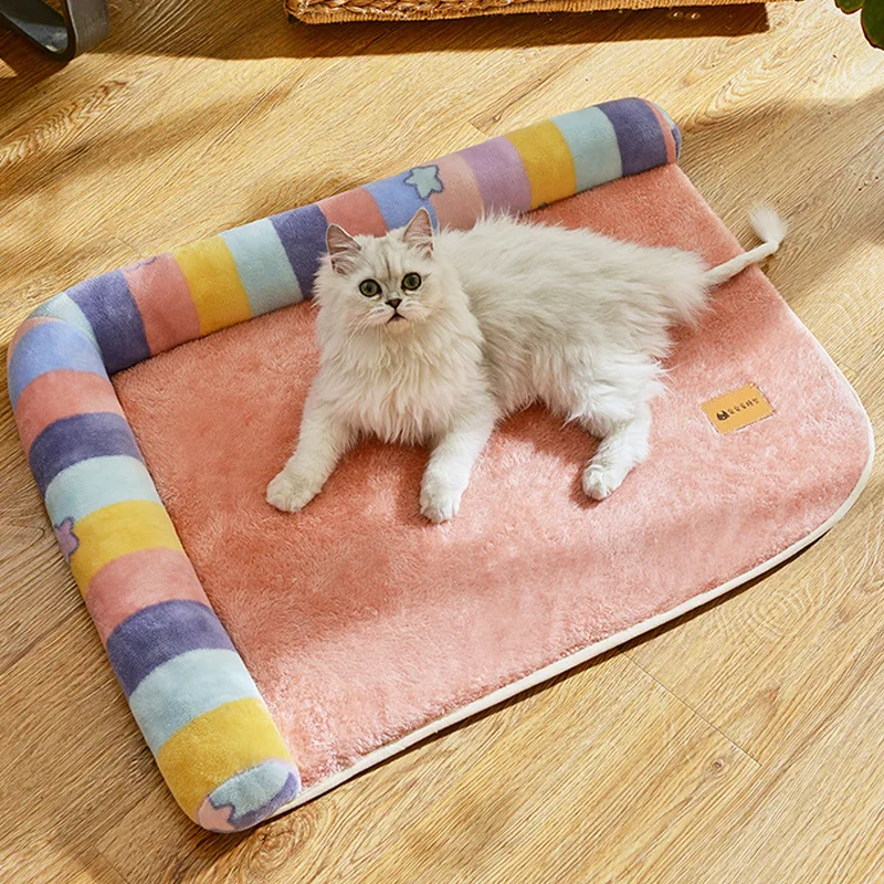 

Cat Bed Sofa Bed for Cat Sleeping House Warm Cats Beds Kennel Soft Cushion Cats Couch Pet Mat Pet Supplies Kawaii Pets Beds Nest