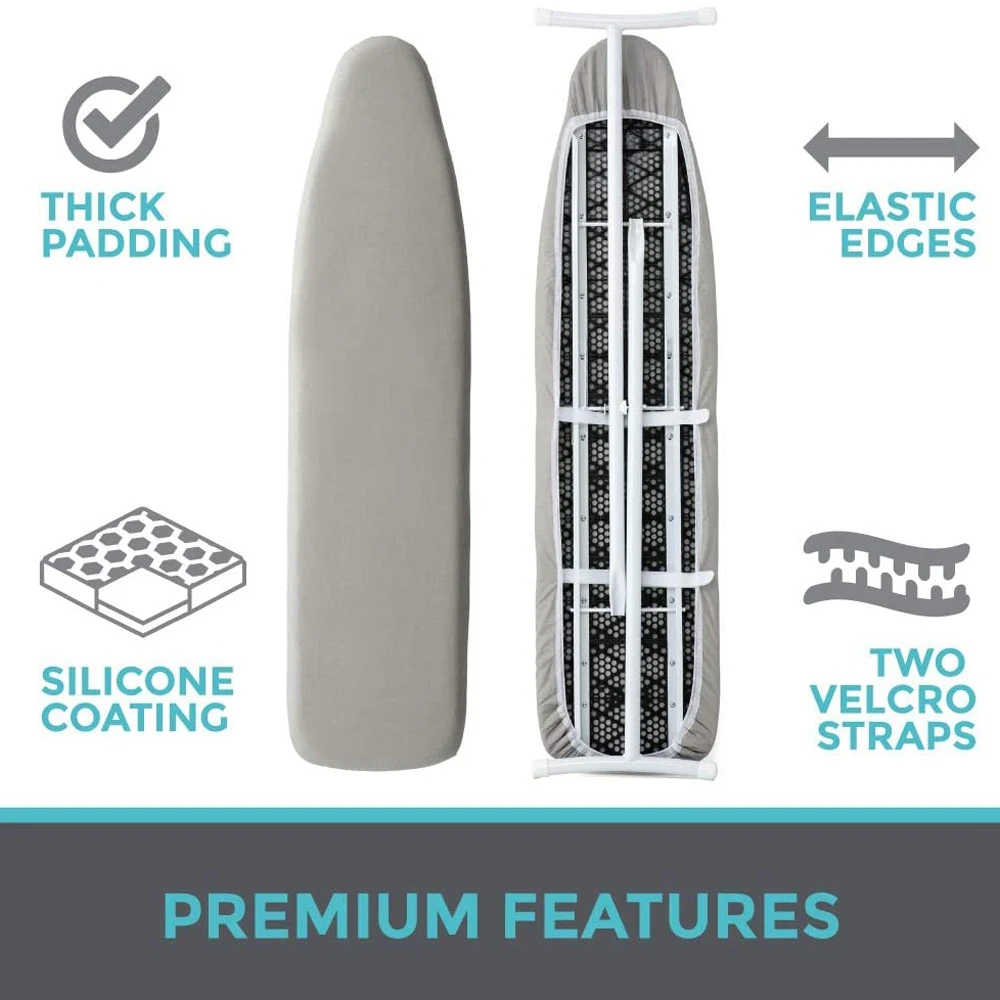 Светоотражающий силиконовый чехол для гладильной доски с двумя нейлоновыми