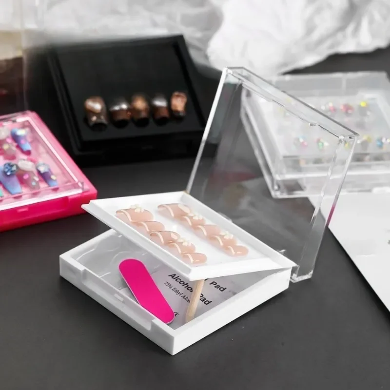 1 шт. коробка для упаковки ногтей квадратная