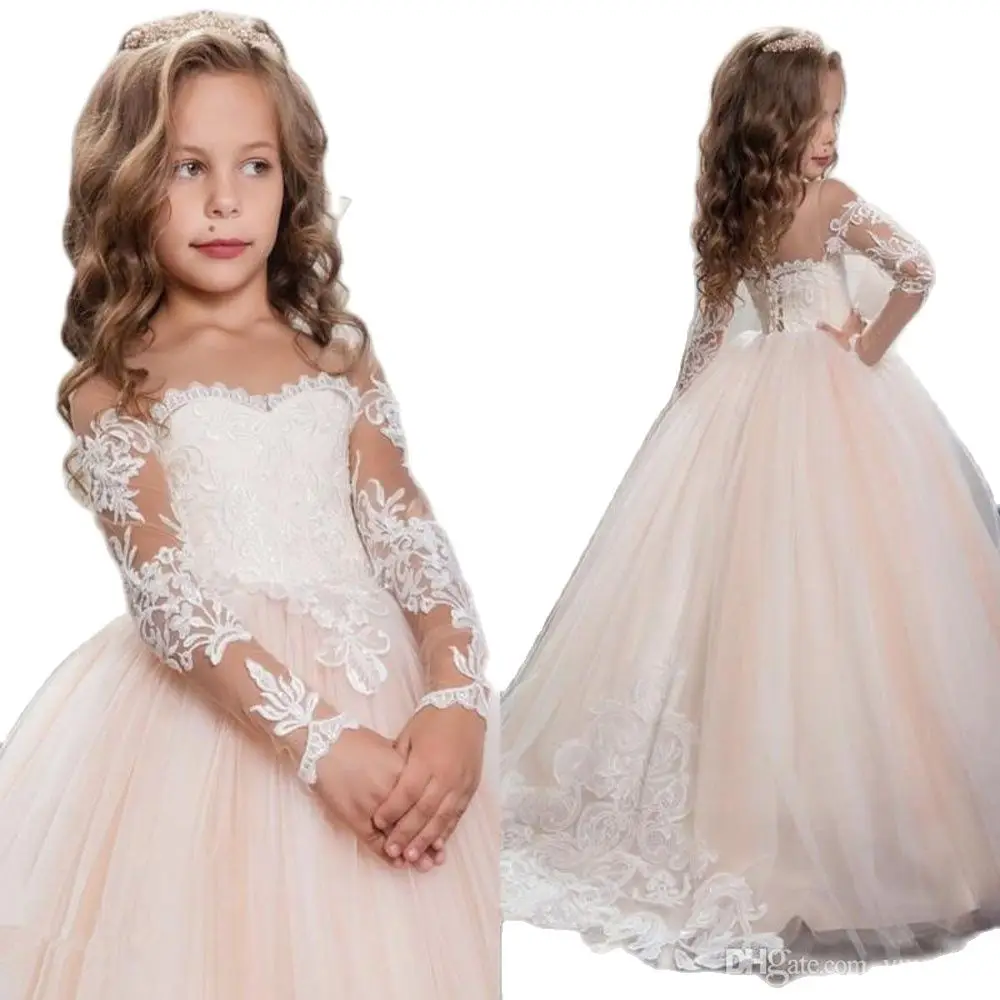 

New Arrival Bohemia Flower Girl Dresses For Weddings Cheap V Neck Chiffon Lace Tiered Formal Wedding Birthday Party Dress Custom