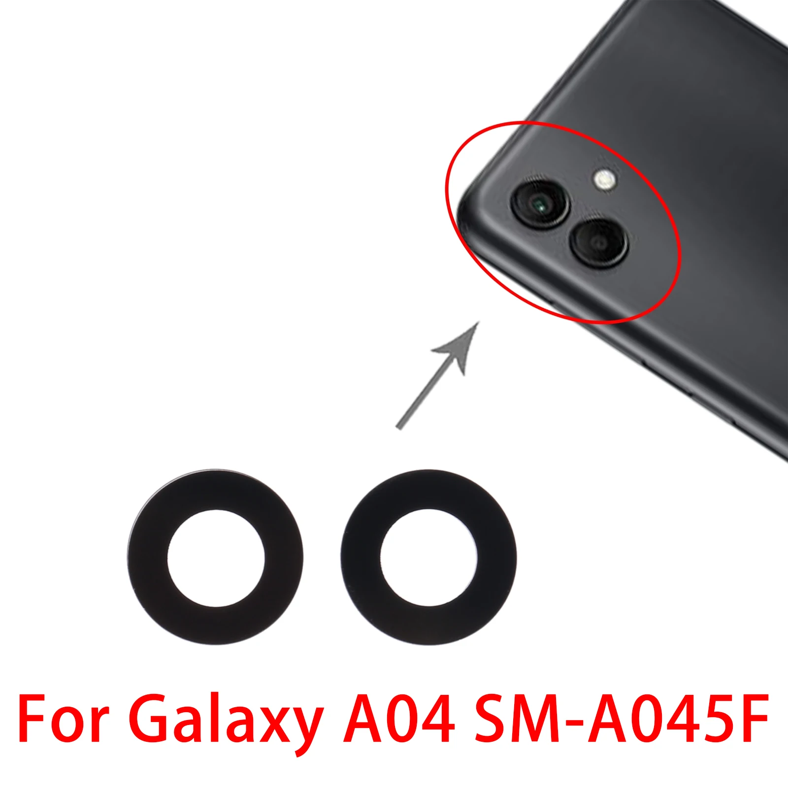 

For Samsung Galaxy A04 SM-A045F 10pcs Back Camera Lens