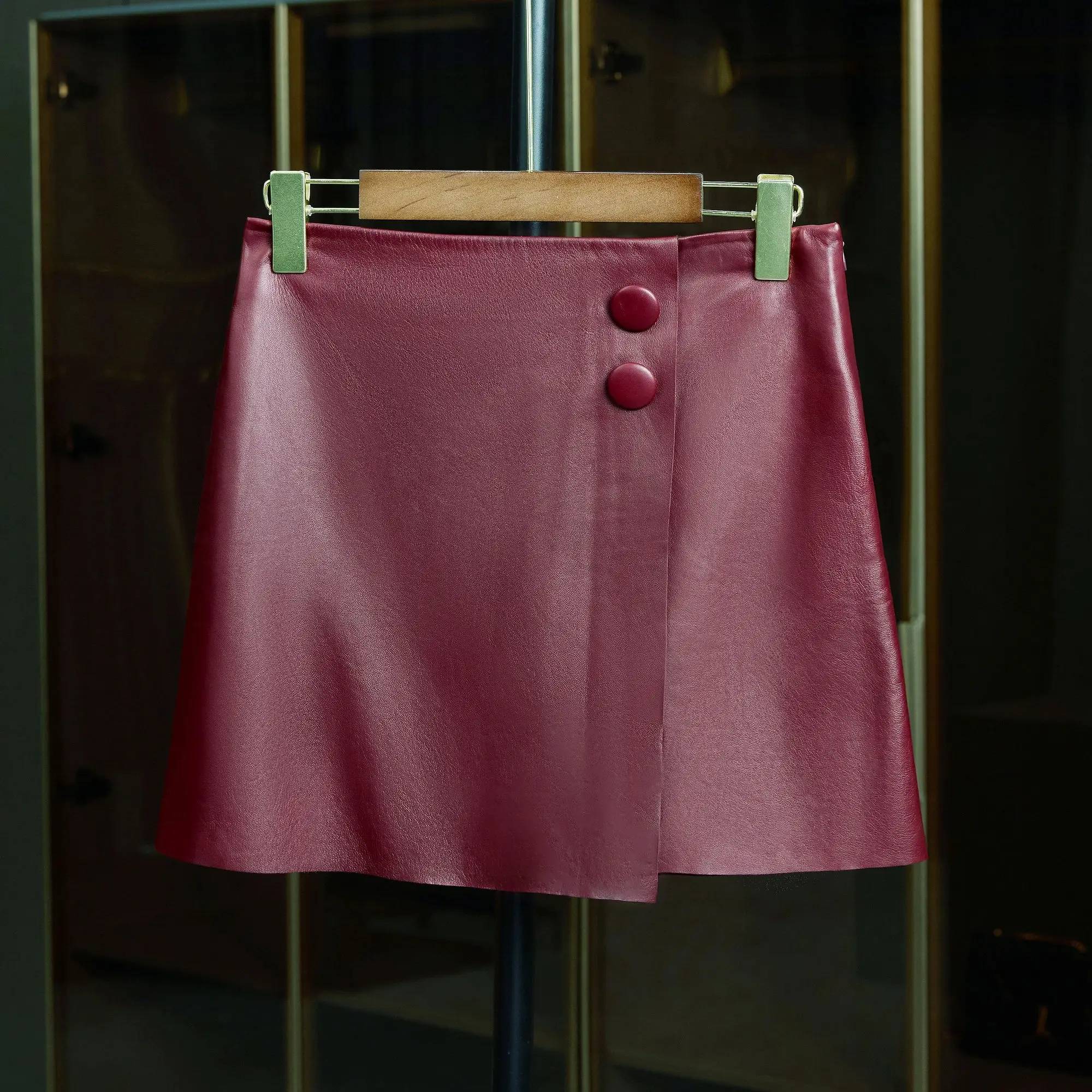 

[special]Haining Genuine Leather Half Skirt Women's Sheepskin Short Skirt Korean Version Slim Fit and Versatile A-line Skirt