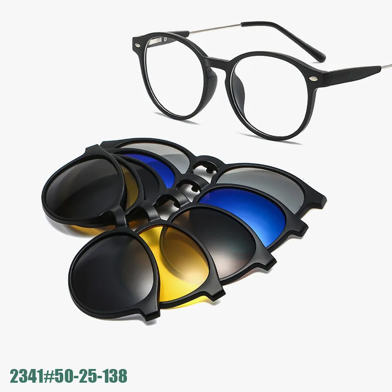 

Polarized Sunglasses Men Women 5 In 1 Custom Optical Prescription Magnetic Sunglasses Clip Polaroid Clip on Sun Glasses Frame
