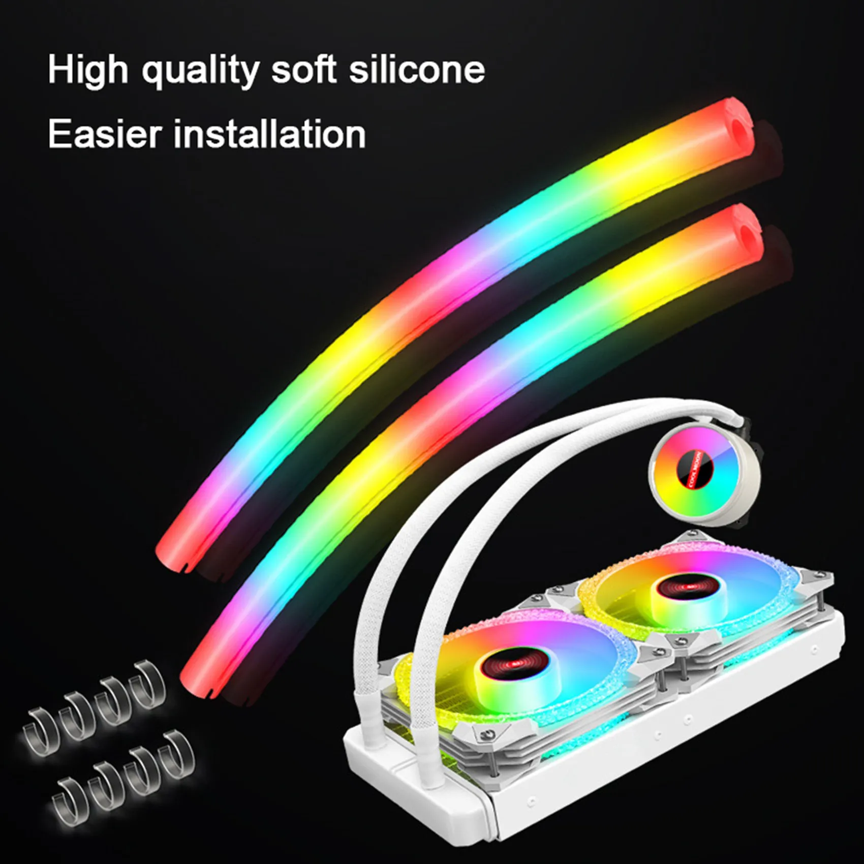 

COOLMOON ST350 Luminous Water-Cooled Tube ARGB Divine Light Synchronization Water-Cooled DIY Decorative Casing Vest