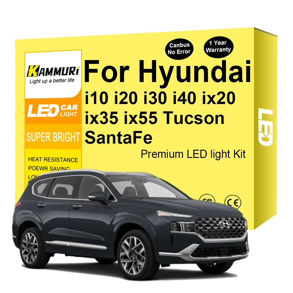 

Interior LED Bulb For Hyundai i10 i20 i30 i40 ix20 ix35 ix55 Tucson Santa Fe Santafe Canbus Vehicle Indoor Dome Map Light Kit