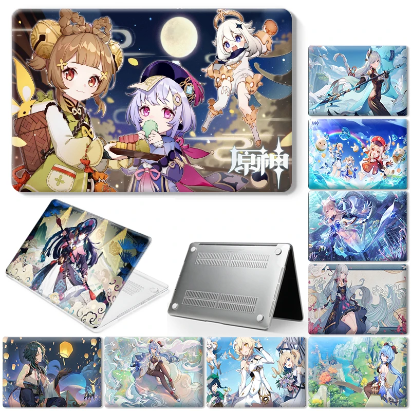 

Ударопрочный чехол для ноутбука с аниме Genshin, чехол для Macbook Air 11 2018 2020 13 Touch Bar ID Pro 13 15 16 Retina 15 13 12 дюймов