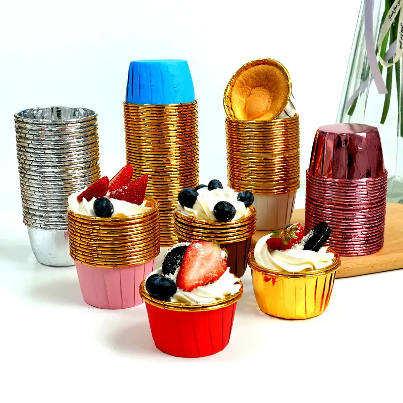 

50Pcs Cupcake Paper Cups Baking Muffin Coating High Temperature Resistant Oilproof Wedding Party Cake DIY Kitchen Accessories