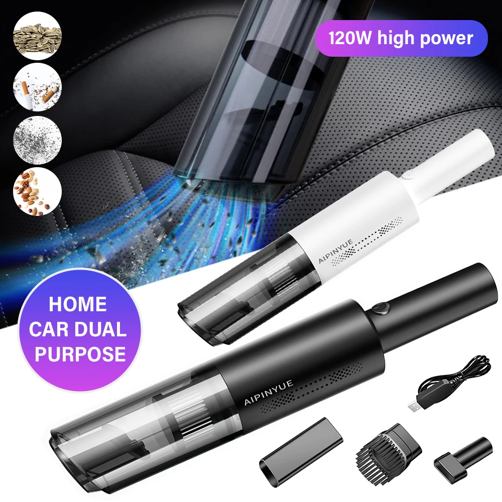 

6000Pa Wireless Car Vacuum Cleaner 120W Powerful Handheld Auto Vacuum Wet&Dry Dual Use Duster Rechargeable Vacuum Cleaner