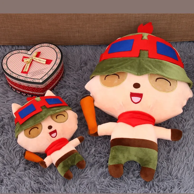 

[Забавная] Очень милая мягкая плюшевая игрушка Teemo в виде гриба, 25 ~ 80 см, игрушка в виде героя онлайн-игры, модель куклы-героя, подушка для удер...