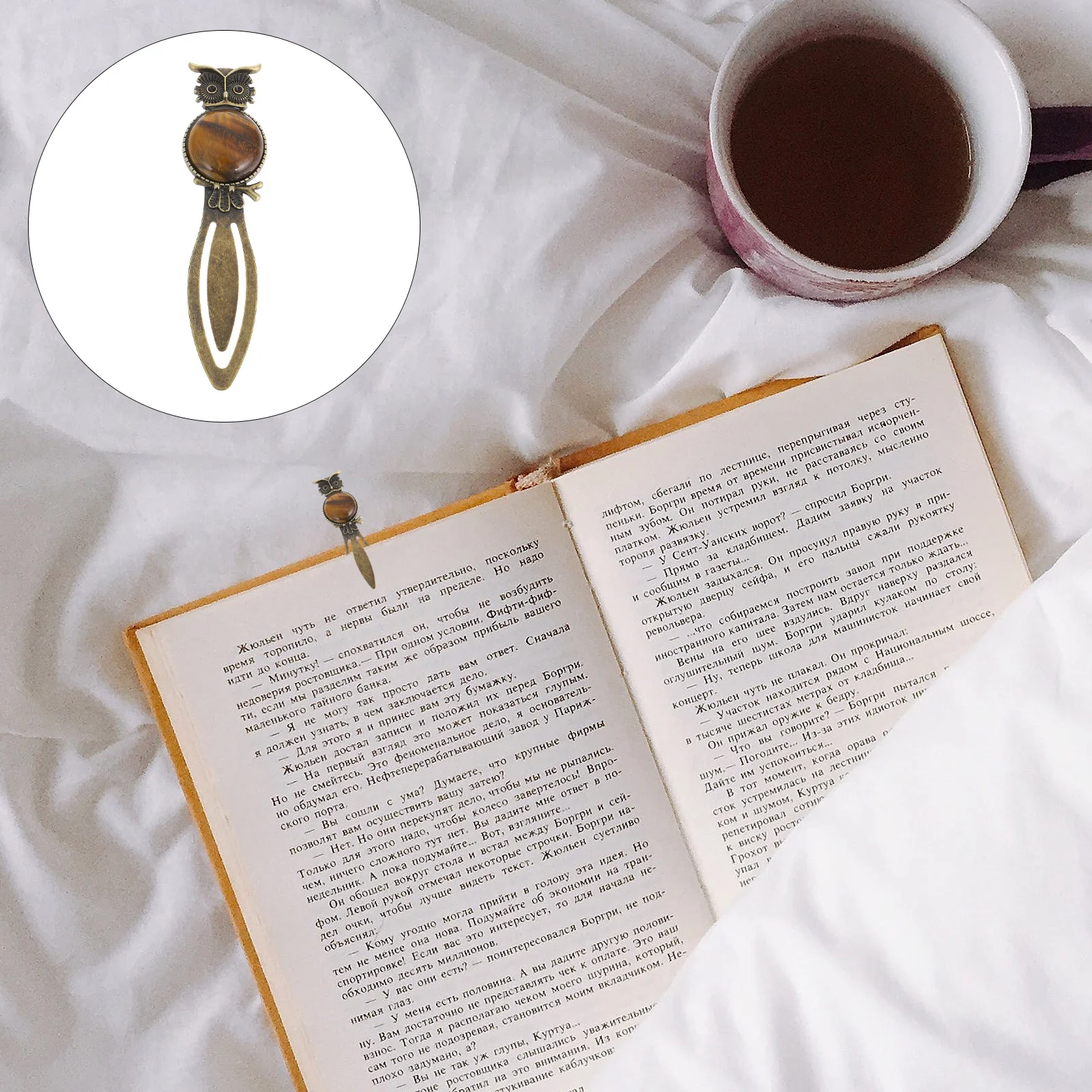 

Owl Bookmark Zinc Alloy Craft Guided Reading Crystal Holder Paper Clip Book-mark Office