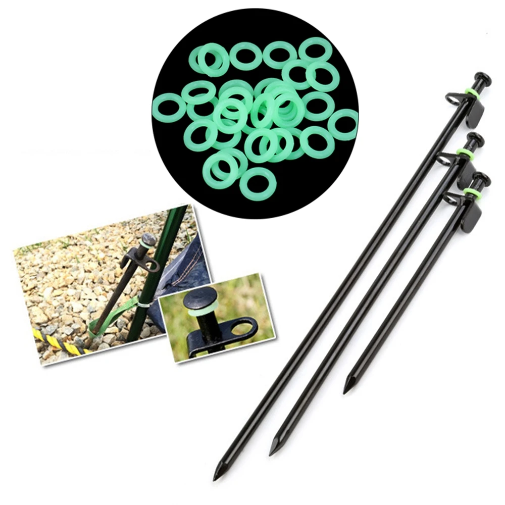 

10PCs Silicone Luminous Tent Ground Nail Ring O-shaped Night Light Outdoor Camping Accessories Fishing Rod Ring Multi-functional