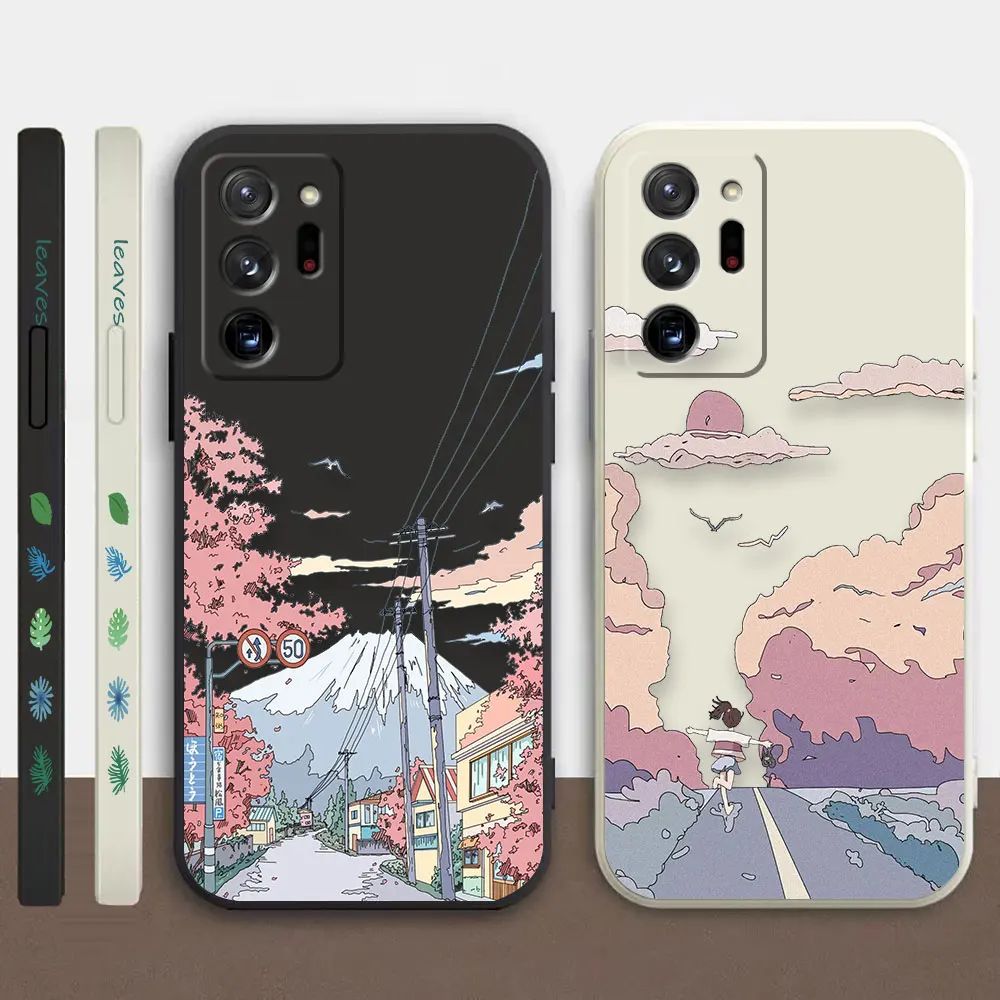 

Case For Samsung A50 A30 A10 A14 Note 20 10 9 M32 M22 M12 M32 A50S Pro Plus Lite Ultra 4G 5G Case Cherry Blossom Trail Leaves