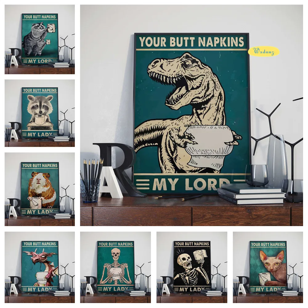 Туалетная бумага в современном стиле для ванной комнаты маленькие животные