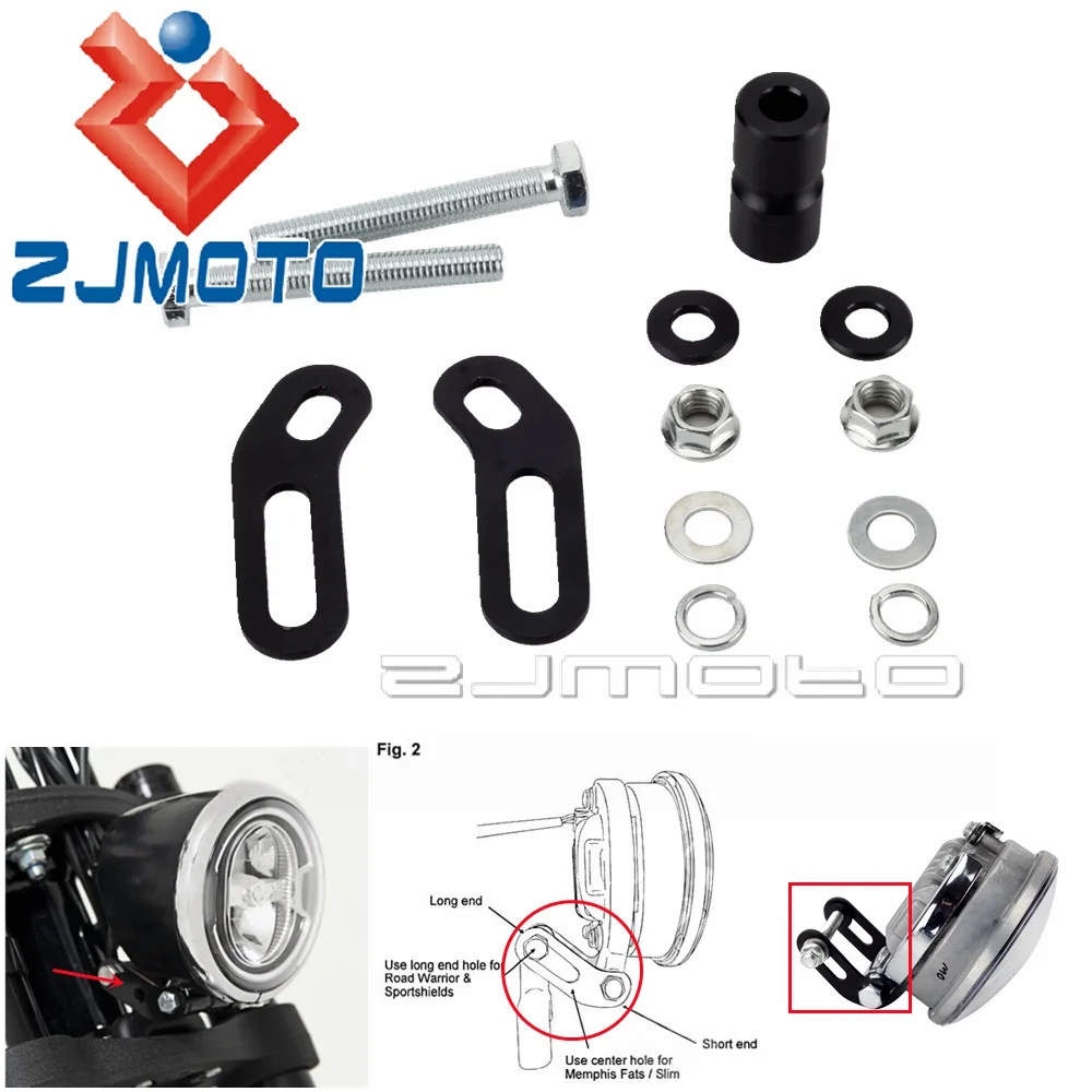 

Motorcycle Shades Headlight Extension Fairing Extender Block Bracket For Harley Softail Low Rider S ST Sportster XL1200C 2011-22