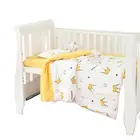 Комплект из 3 предметов для новорожденных, хлопковый постельные принадлежности для колыбели с мультяшным принтом, постельное белье для спальни, пододеяльник, простыня, подушка