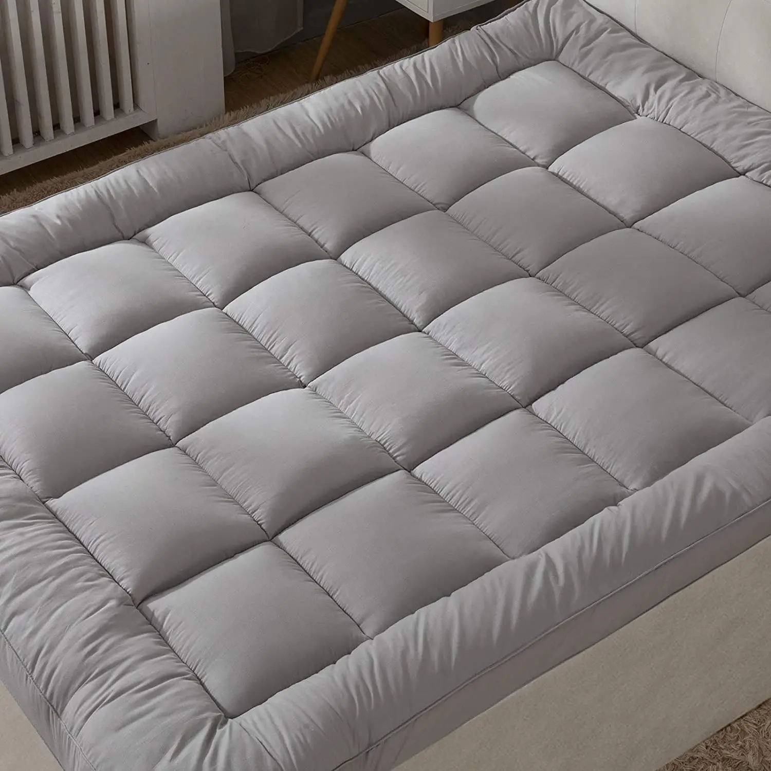 

Extra Thick 3" Mattress Cover King Size for Firm Mattress, Cool Fluffy Cotton Hotel Mattress Cover for Sleep and Back Pain