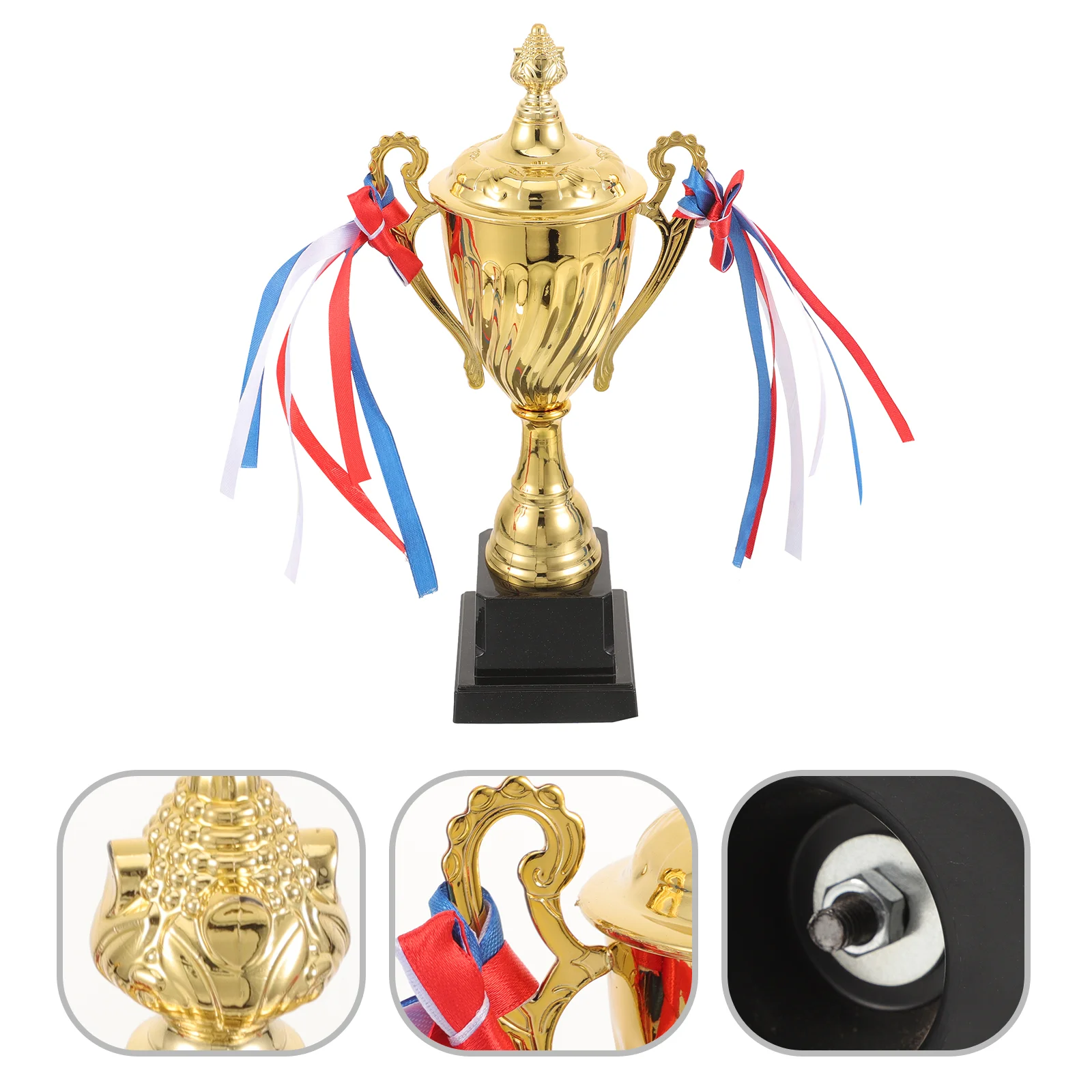 

Metal Football Toys 29cm Sports Award Trophy Golden Football Toys Party Favors for Sports Match School Tournament