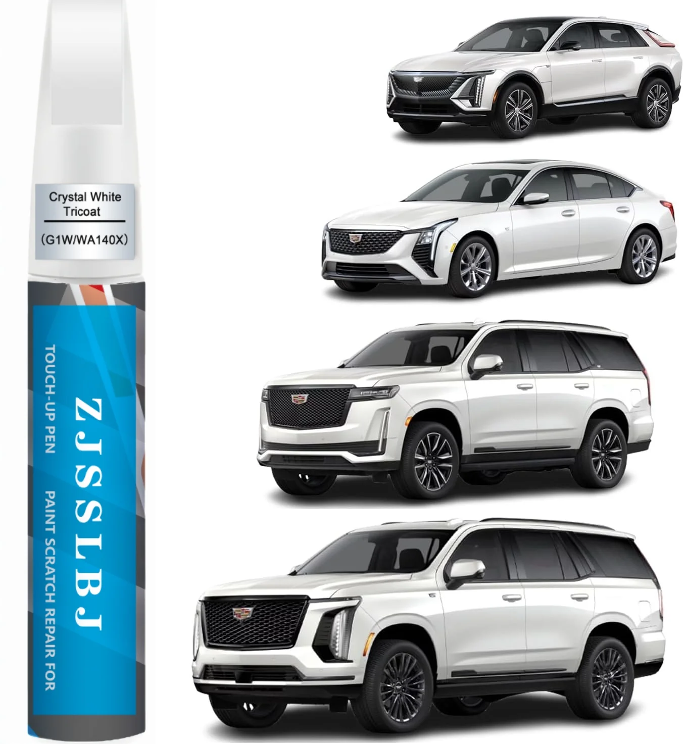 Фото Краска для ремонта царапин на автомобиле (Crystal White Tricoat (G1W/WA140X)) для Cadillac, набор для быстрого и простого ремонта царапин на автомобиле №1