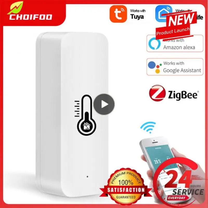 

Mini Zigbee Temperature Sensor Smart Life Tuya App App Control Real-time Detecter Hygrometer Temperature Humidity Sensor