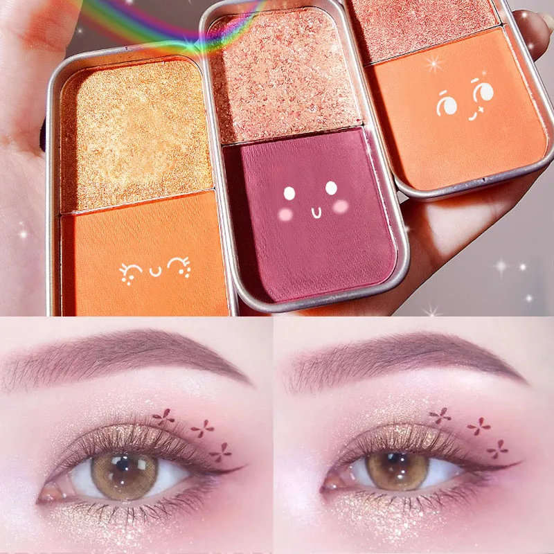 

Two-color Glitter Eyeshadow Palette Waterproof Long Lasting Matte Natural Shimmer Easy To Wear Eye Shadow Pallete Eye Makeup