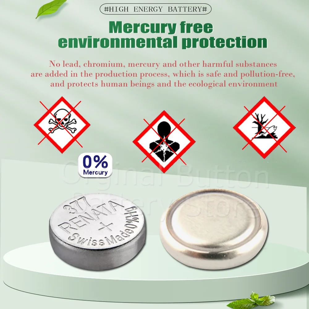 Оригинальная батарея Renata 377 SR626SW AG4 LR626 SR66 V377 Кнопочная монетница 1 55 в оксид