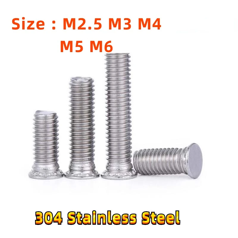 

10-100pcs M2.5 M3 M4 M5 M6 304 Stainless Steel Pressure Riveting Screw Screw Pressing Plate Sheet Metal Rivet Bolt
