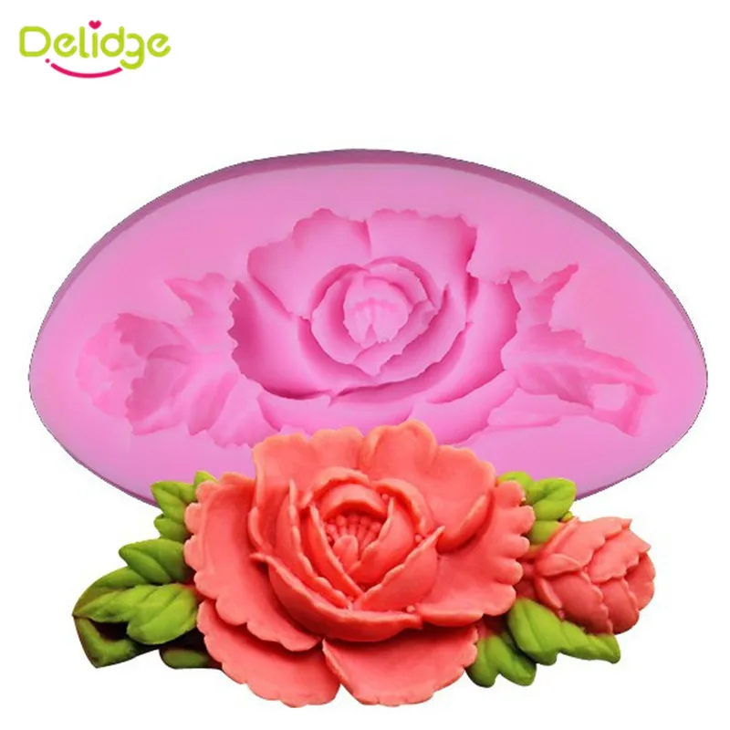 

Rose Flower Silicone Cake Mold 3D Fondant Chocolate Soap Mould Wedding Party Cake Decorating Tools Pastry Baking Tray