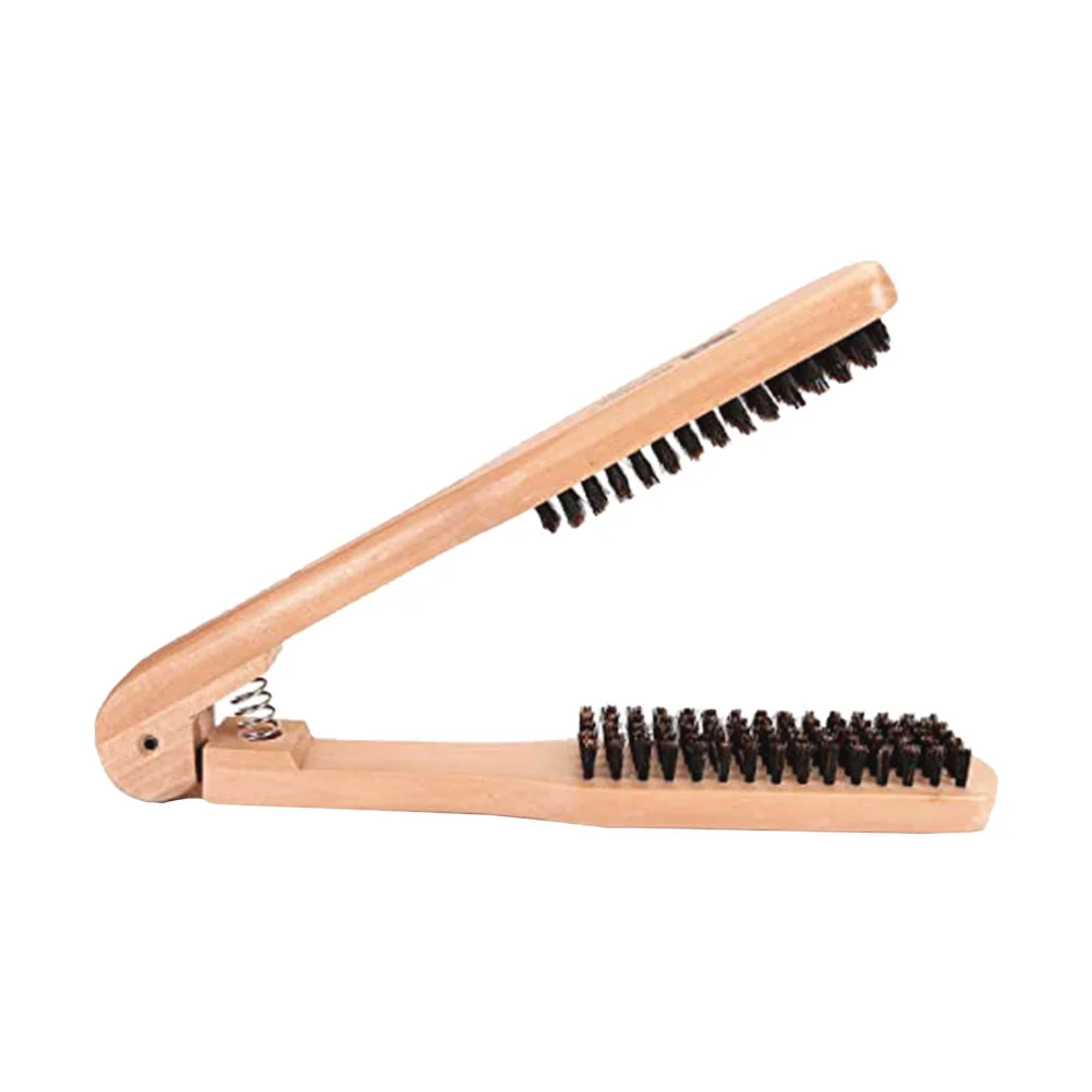 

Hair Brush Straightener Comb Clamp Stylingwooden Mini Beardtools Wood Detangler Brushes Sided Hairstyling Clip Natural Side Tool