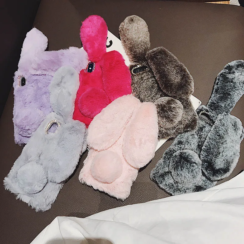 

Bunny Plush Cases For Samsung S22 S21 FE S20 Ultra S11 S10 S10E S9 S8 Plus Lite S7 S6 C9 Pro Soft Touch Phone Case Soft Covers