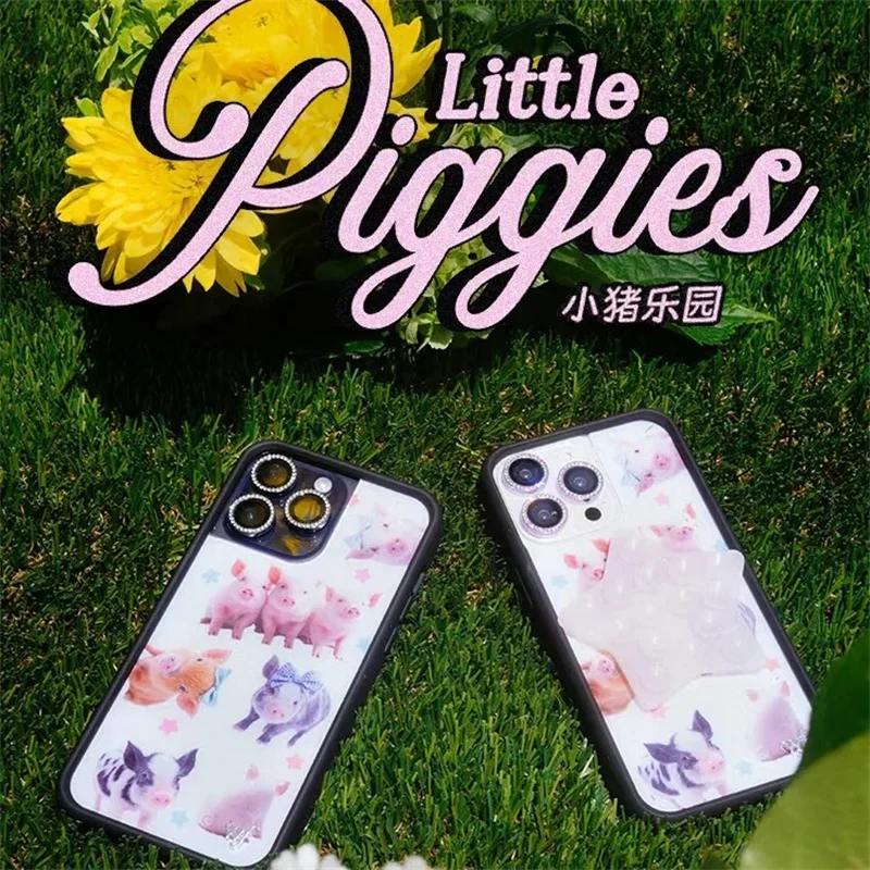 Фото Чехол для телефона Wildflower 3D Little Piggy Dots Star для iPhone 17, 16, 15, 14, 13, 12, Pro Max Plus WF, милый чехол с рисунком аниме Piggies №5