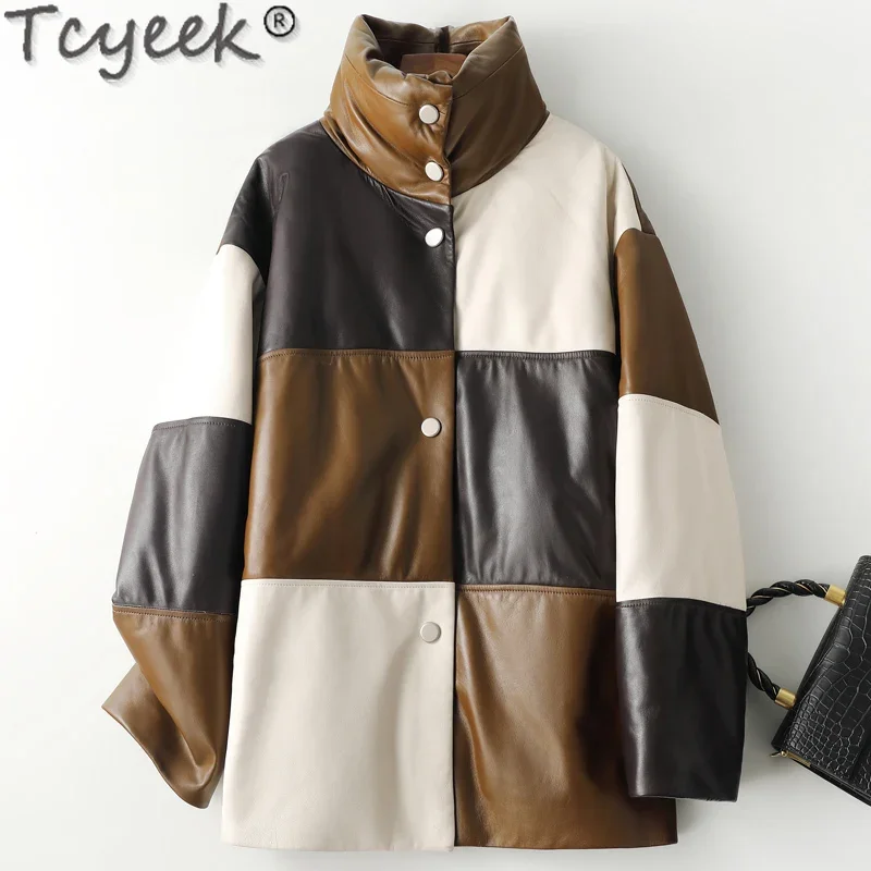 

Tcyeek Genuine Leather Jacket Women Clothes Sheepskin Winter Leather Down Jacket Women's Thicken Warm Coats Jaqueta Feminina Lq