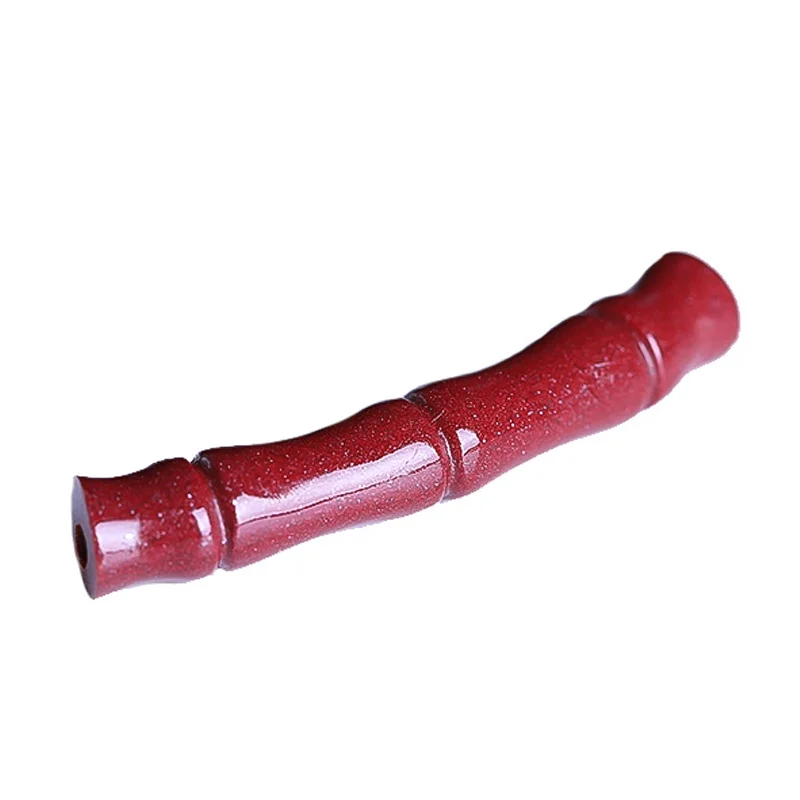 

5A Natural Cinnabar Bamboo Genuine Vermilion Single Bead DIY Jewelry Material Loose Beads