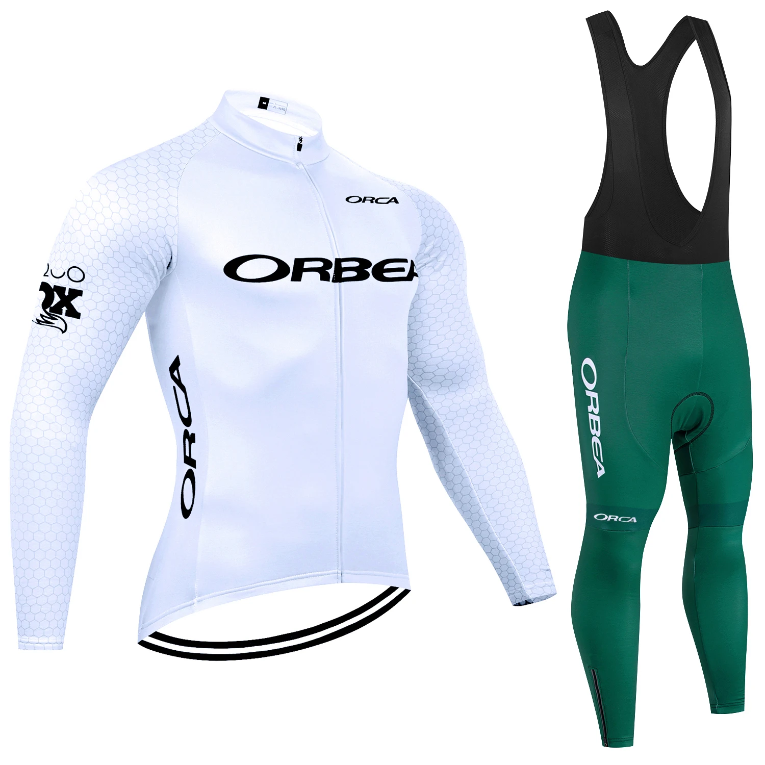 Зима 2025: белый велосипедный трикотаж Team ORBEA ORCA велосипедная куртка брюки мужская