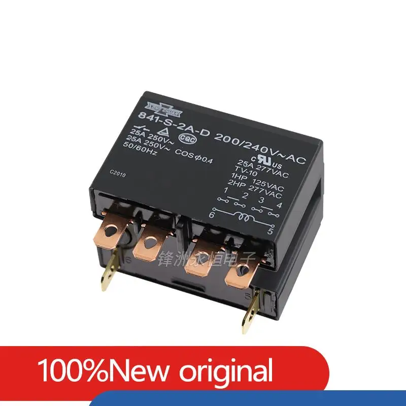 

1PCS New Air Conditioning Relay 841-S-2A-D-12VDC 841-S-2A-D-24VDC 841-S-2A-D-200/240VAC 6PINS 25A 24VAC 200/240VAC Power Relay