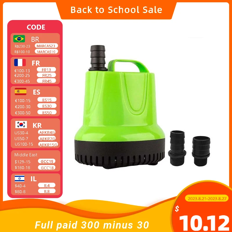

Electric 2 Nozzle Plastic Statuary Garden Fountain Pond Hydroponic Submersible Water Pump For Aquarium Fish Tank Ultra Quiet