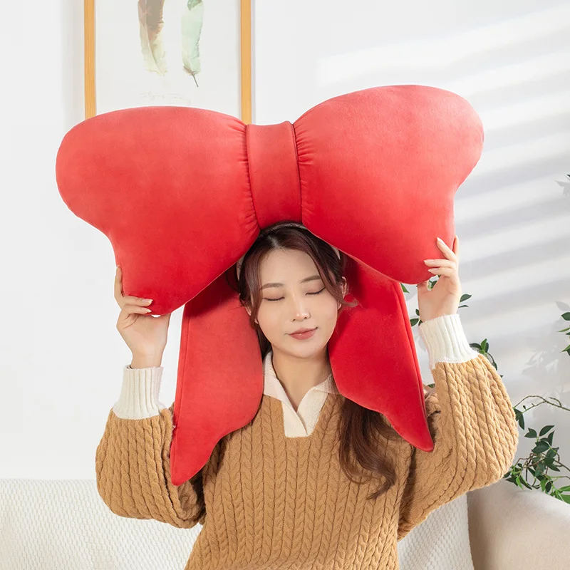 

INS Nordic Cute Bow Cushion Pink Princess Seat Chair Cushion Sofa Decorative CarThrow Pillows Pompom Cushions Gift For Girl Kid