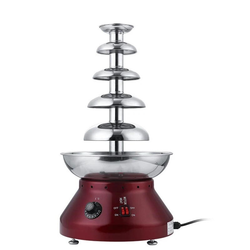 

220V 5 Layers Electric Chocolate Fountain Melt Fondue Waterfall Machine Commercial Festive Party Chocolate Melting Tower