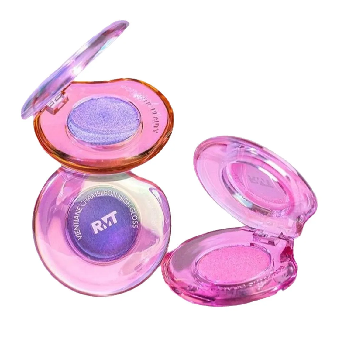 Фото RMT High Gloss Chameleon Highlight Матовая фиолетовая тонкая пудра Румяна Блестящая осветляющая лицо Интегрированная пластина для макияжа №1
