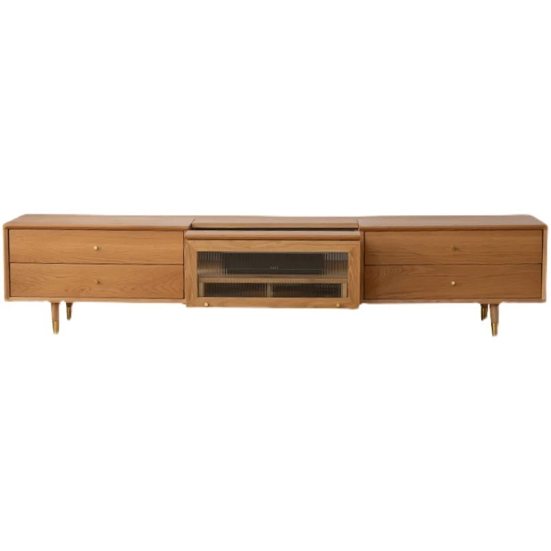 

Retractable Oak Wood TV Stand Unit Modern TV Cabinet with Storage Drawers laser tv cabinet for living room set