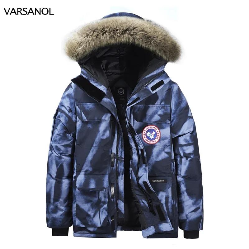 VARSANOL Hooded Men's Parka Jackets Winter Warm Men Jacket Coat Embroidery Outerwear Windbreaker Thick Parkas Male Plus Size 8XL