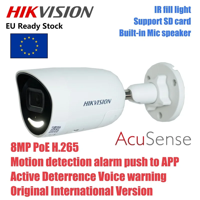 

Hikvision DS-2CD2086G2-IU/SL 4K 8MP CCTV IP-камера AcuSense Стробоскопическая и звукоПредупреждение фиксированная сетевая камера